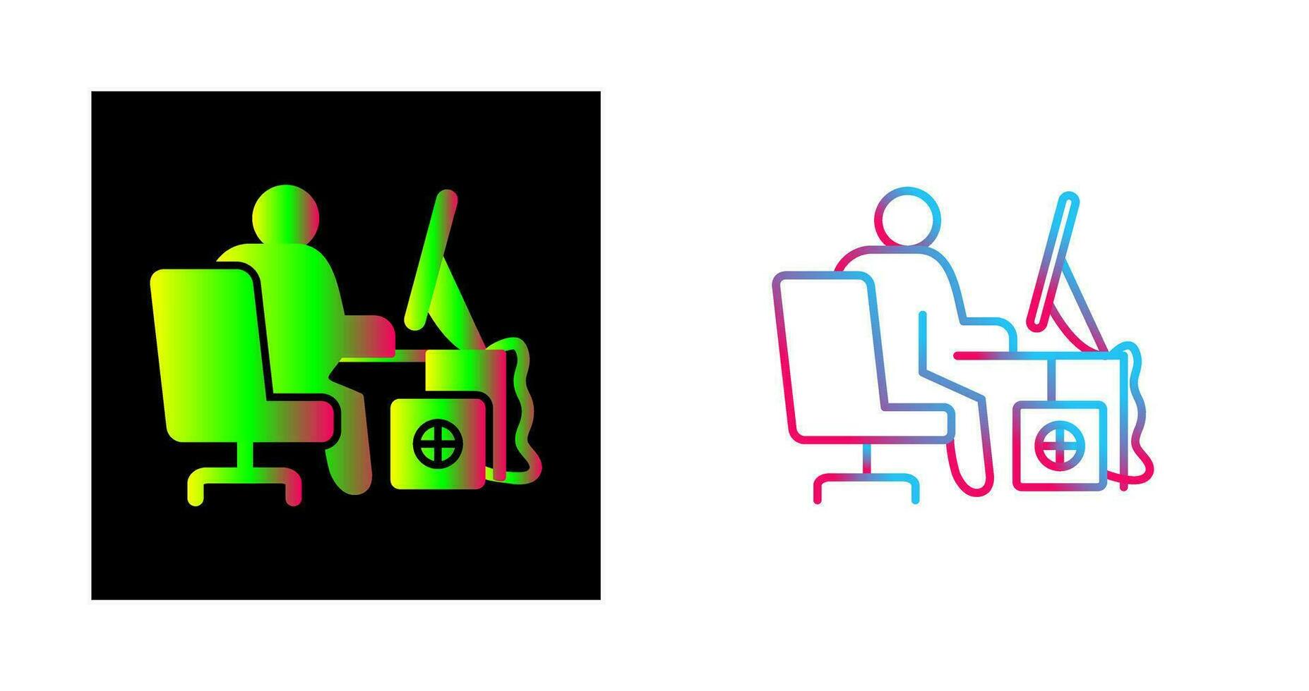 Computer Worker Vector Icon