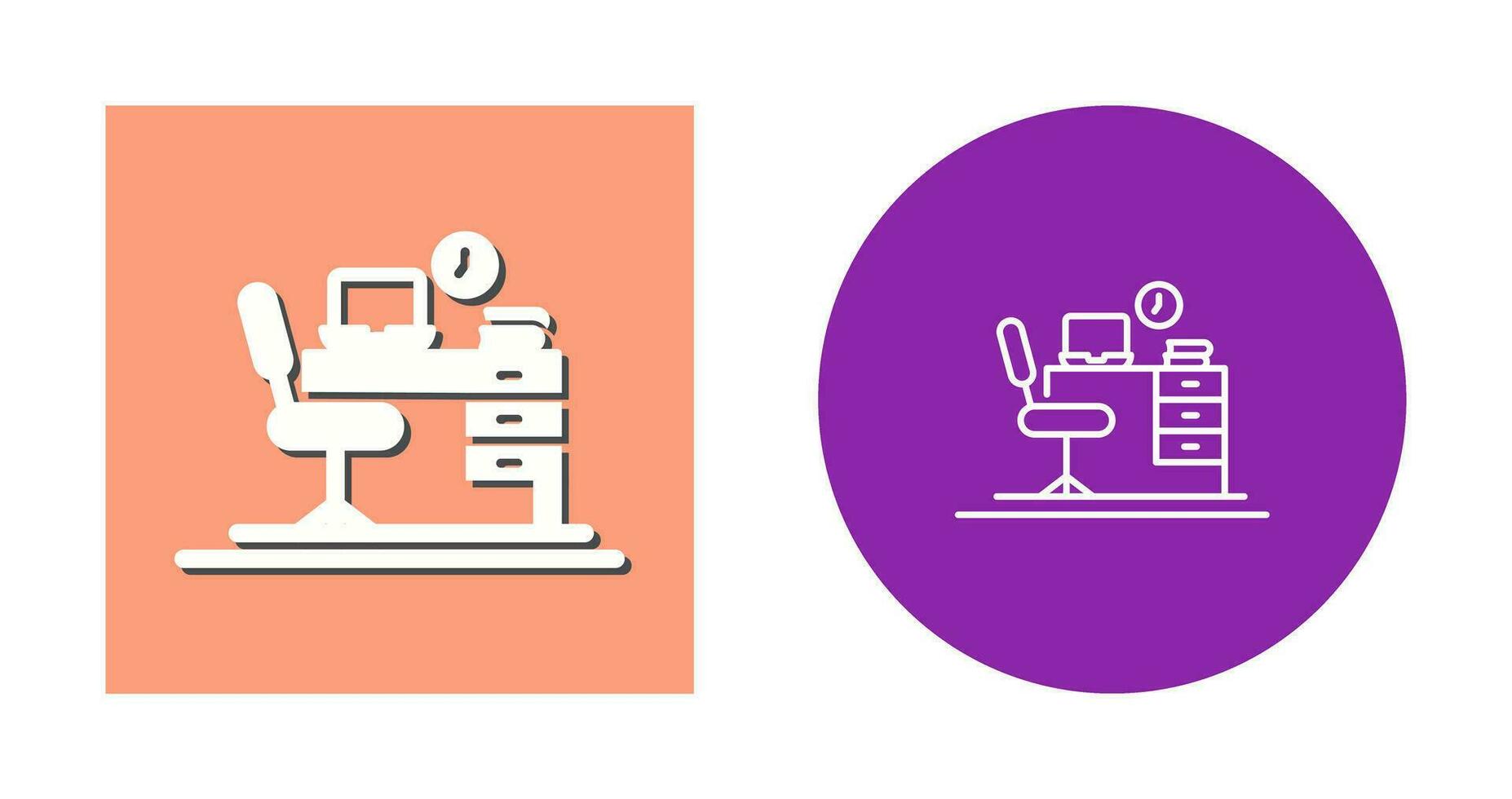 Office Desk Vector Icon