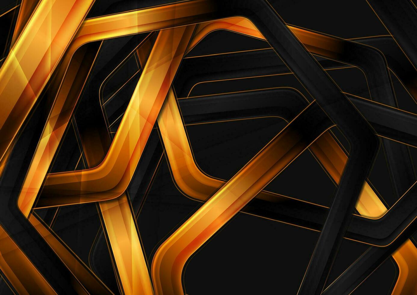 Geometric modern black glossy and luxury golden stripes abstract background vector