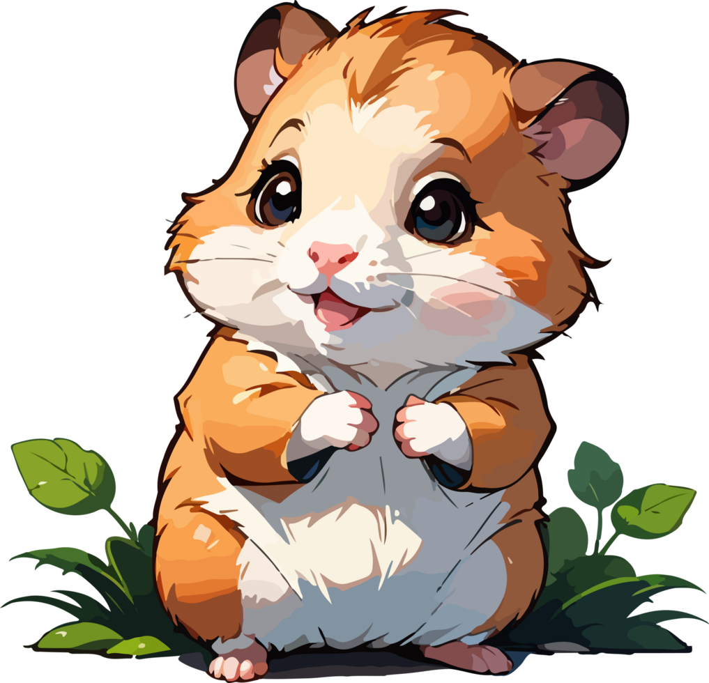 Cute Hamster Cartoon Mascot Design AI Generative png