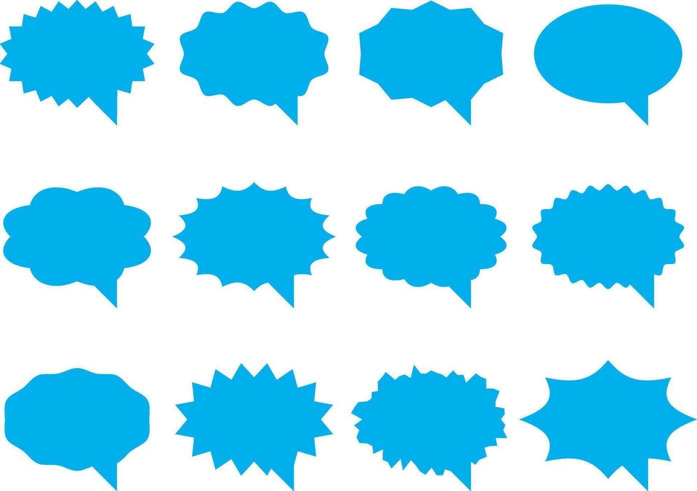 Set talk bubbles speech vector. Blank empty bubble icon design elements. Chat on line symbol template. Collection dialogue balloon stickers silhouette. vector