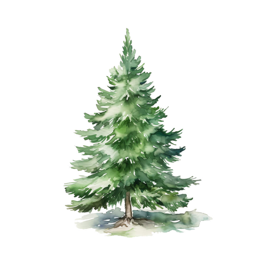 Watercolor Christmas tree Sublimation. ai generated png