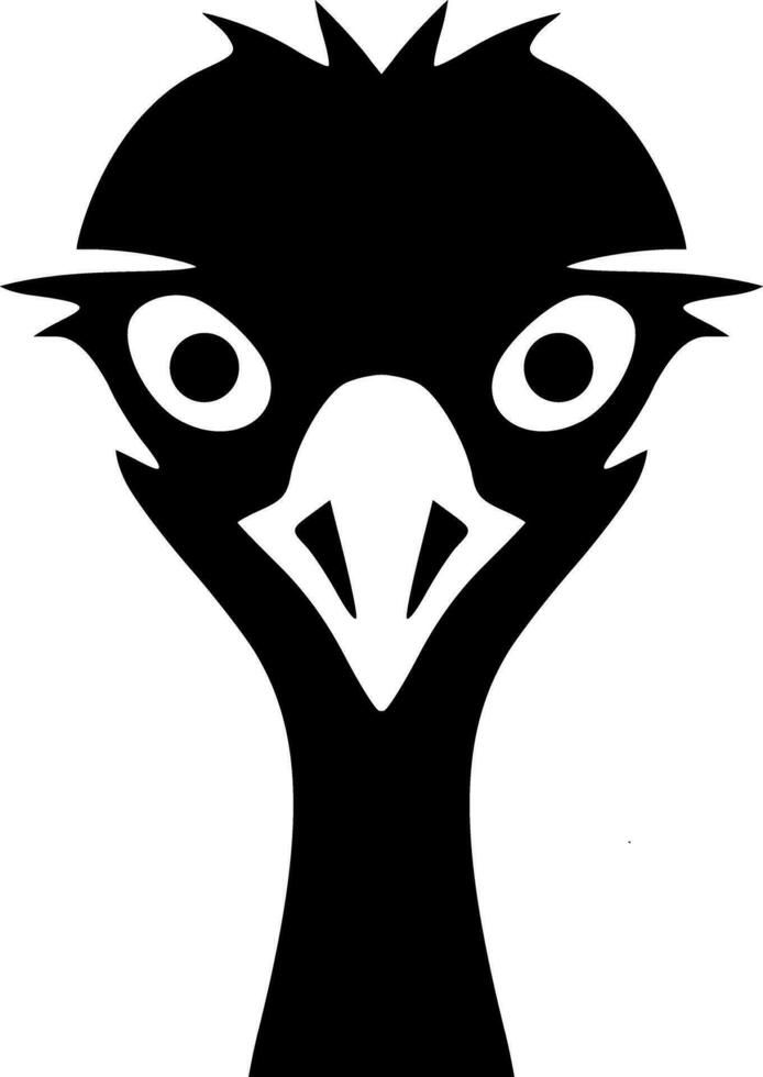 vector emú pájaro cara icono logo vector ilustración