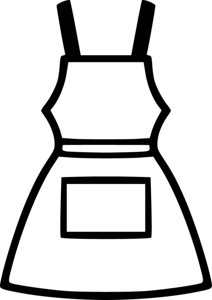 Vector cooking apron black outline icon vector illustration