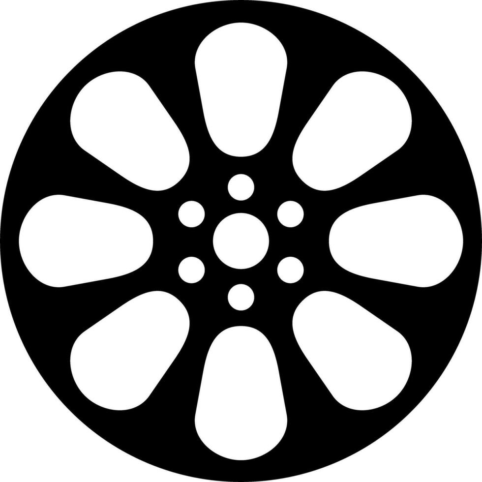 Vector movie reel silhouette icon vector illustration