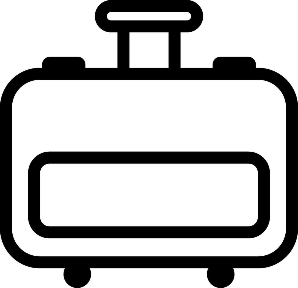 Vector suitcase black outlines icon vector illustration