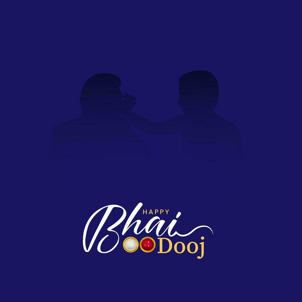 Happy Bhai Dooj Typography Social Media Post vector