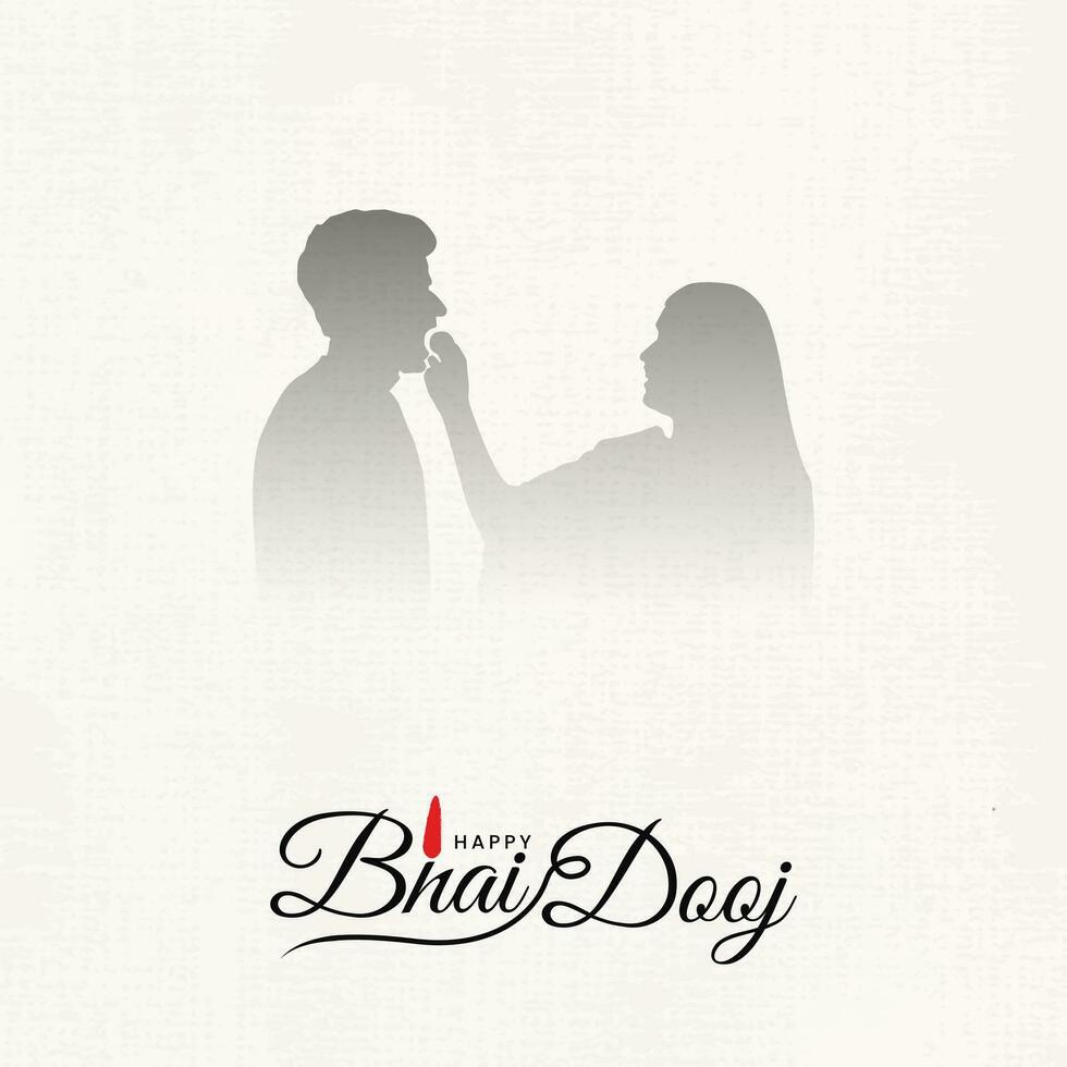 feliz bhai dooj tipografía publicación en redes sociales vector