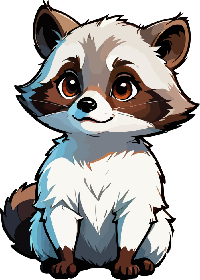 Cute Racoon Cartoon Image AI Generative png