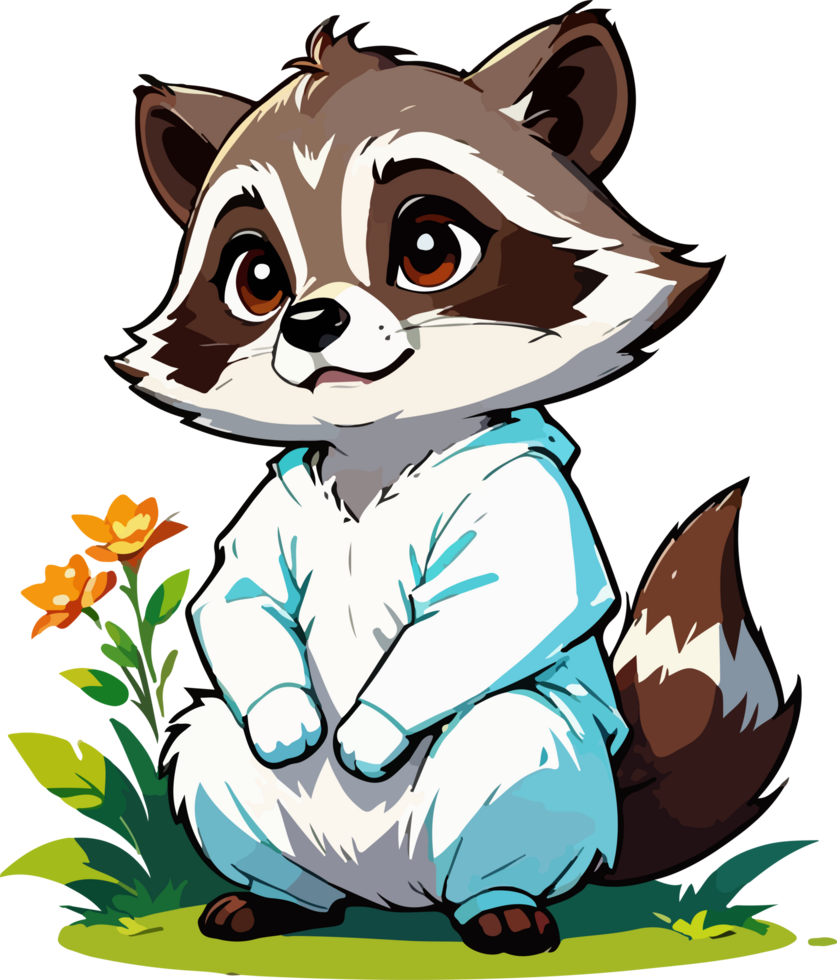 Cute Racoon Carton AI Generative png