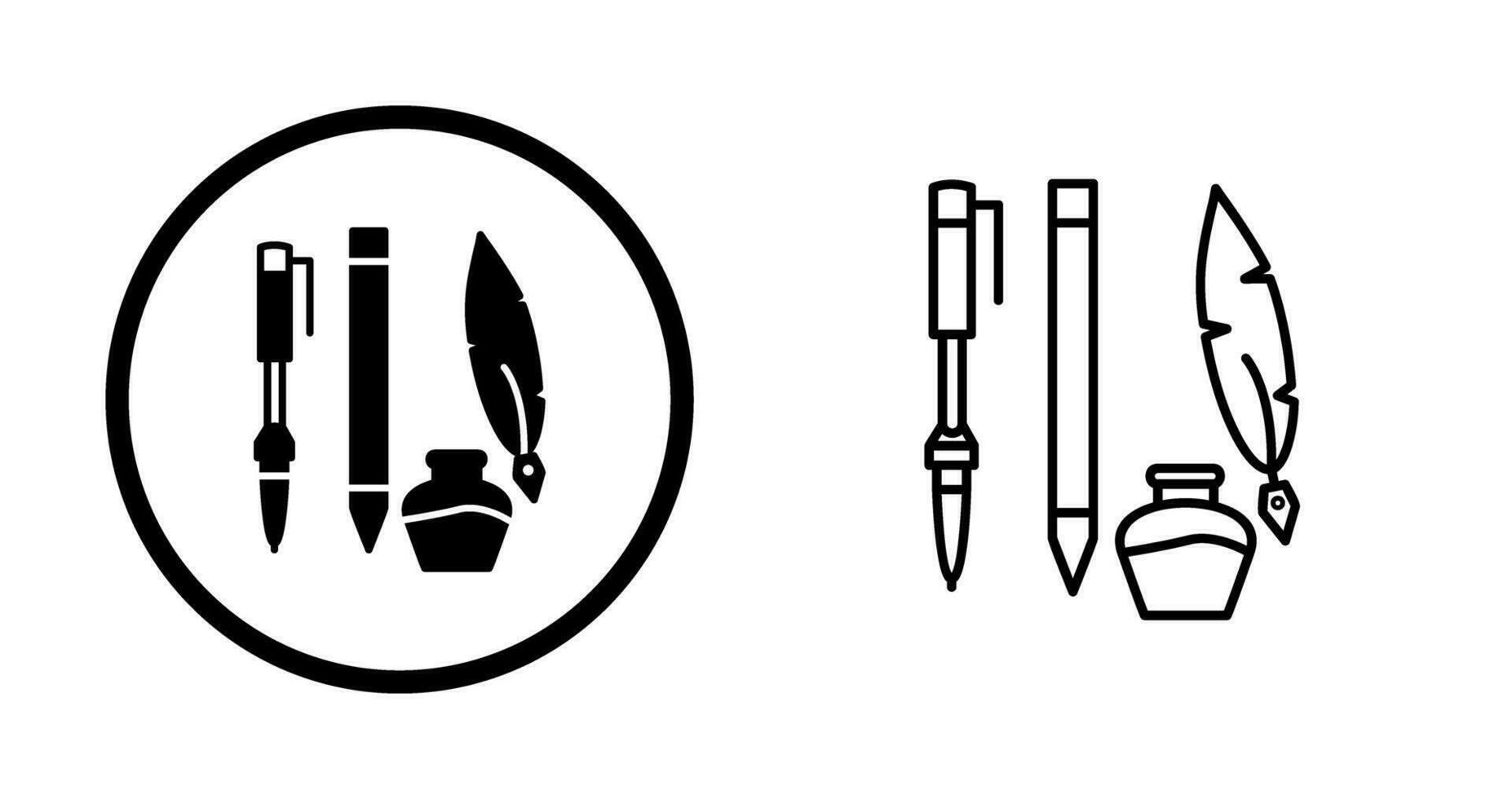 Unique Writing Equipment Vector Icon