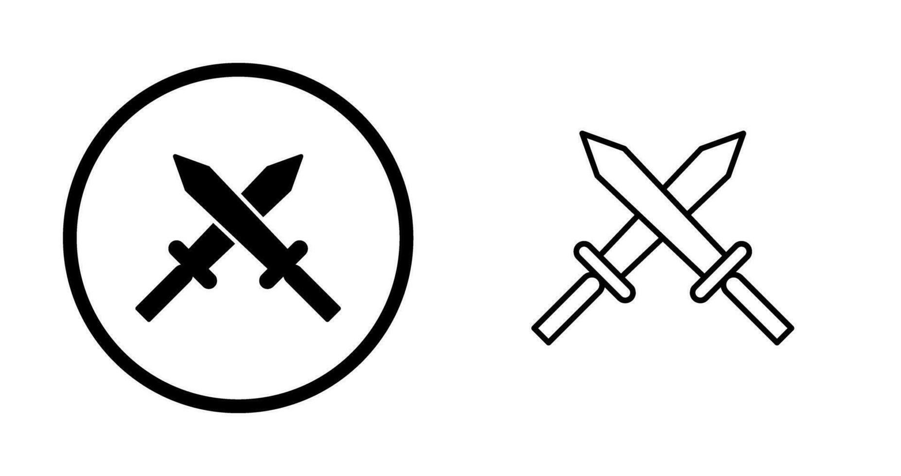 Unique Two Swords Vector Icon