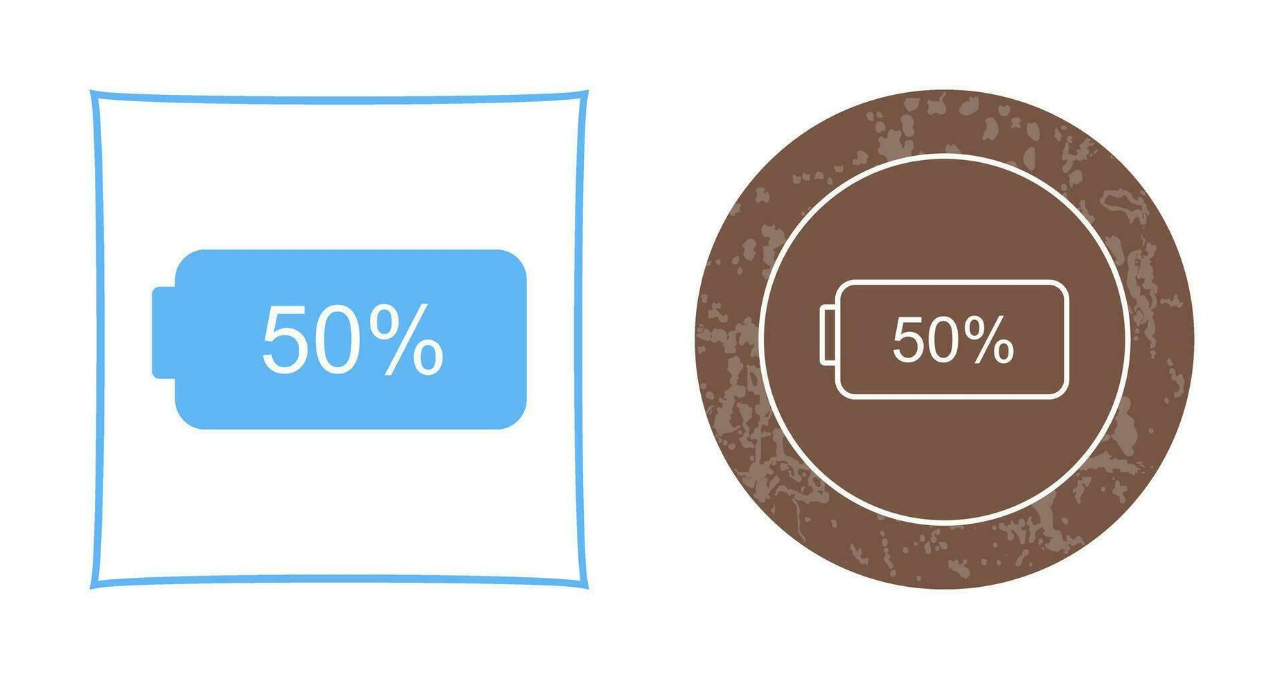 Unique Half Battery Vector Icon