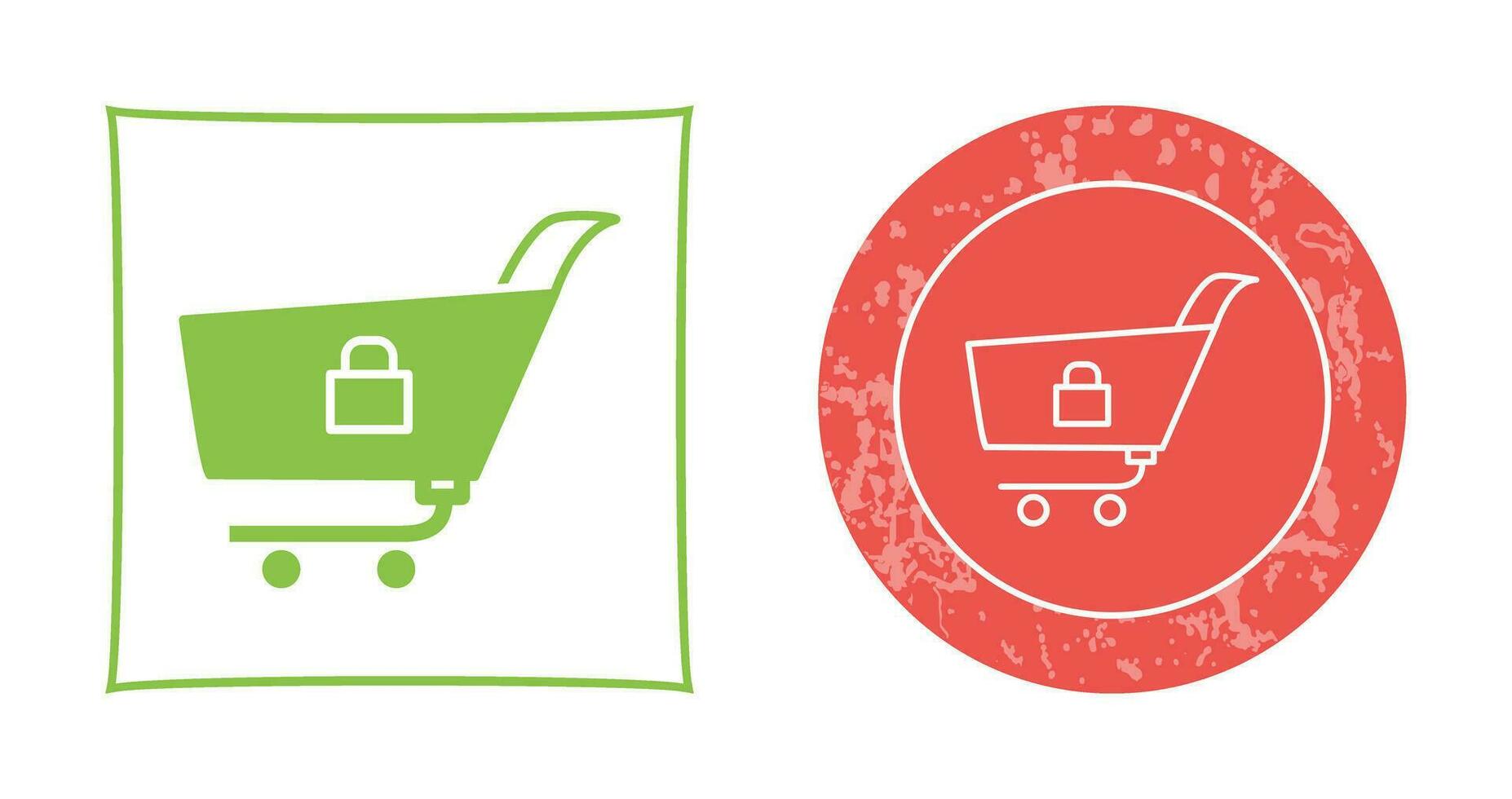 Unique Locked Cart Vector Icon