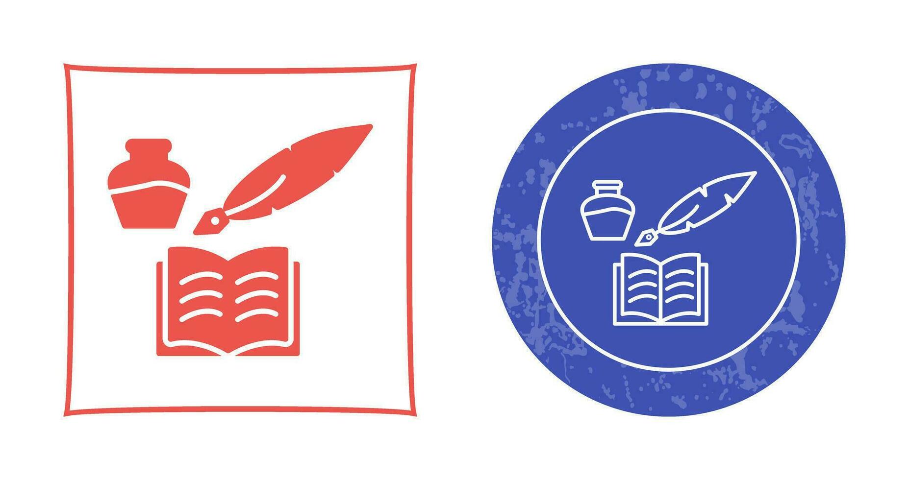 Unique Quill and Book Vector Icon