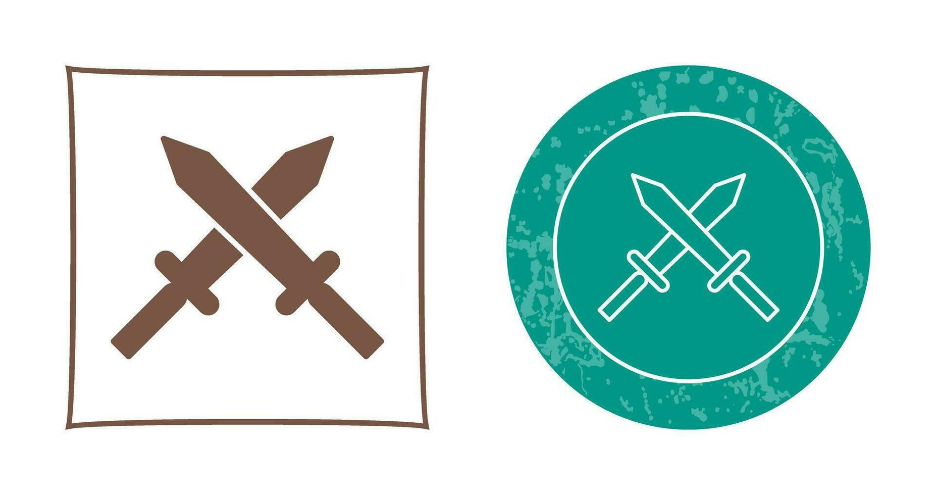 Unique Two Swords Vector Icon