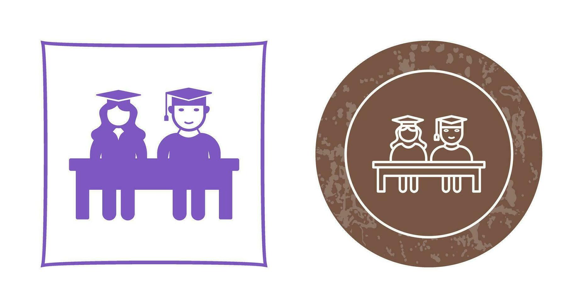 Unique Students Sitting Vector Icon