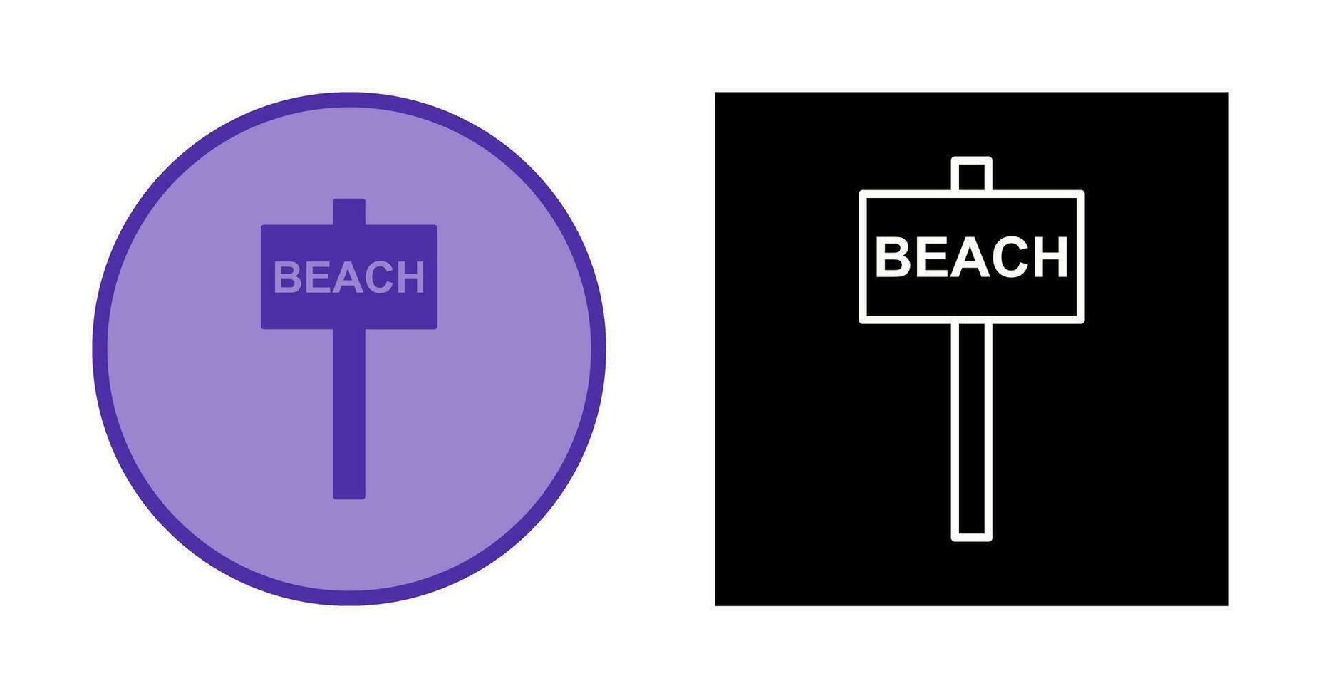 Beach Sign Vector Icon