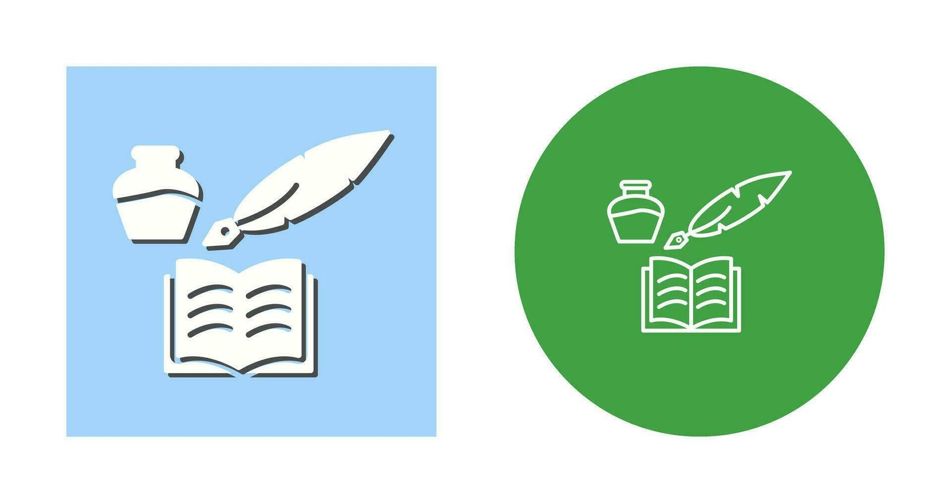 Unique Quill and Book Vector Icon
