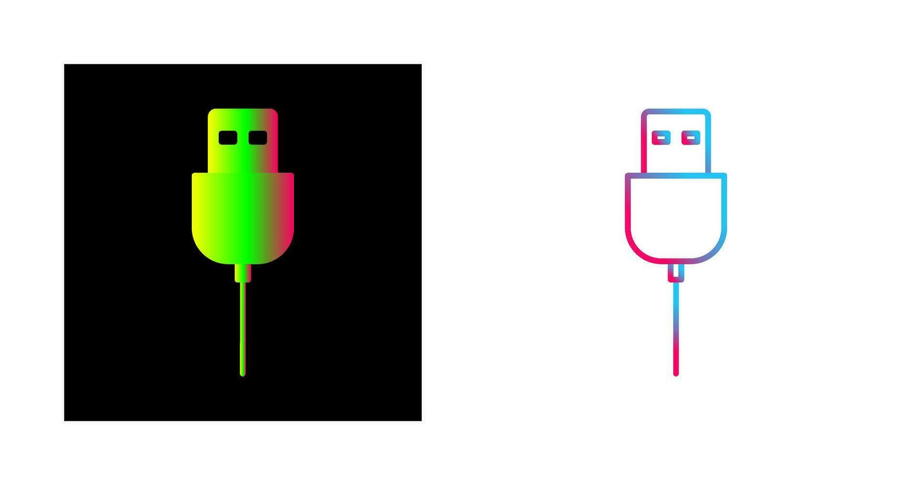 icono de vector de cable usb único