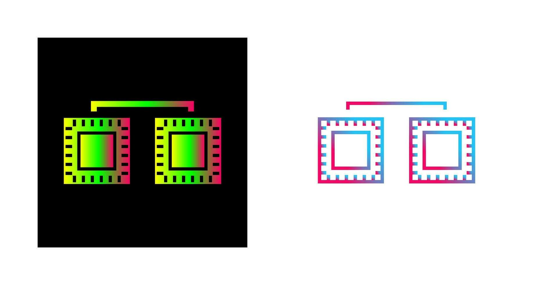 Unique Processors Connected Vector Icon