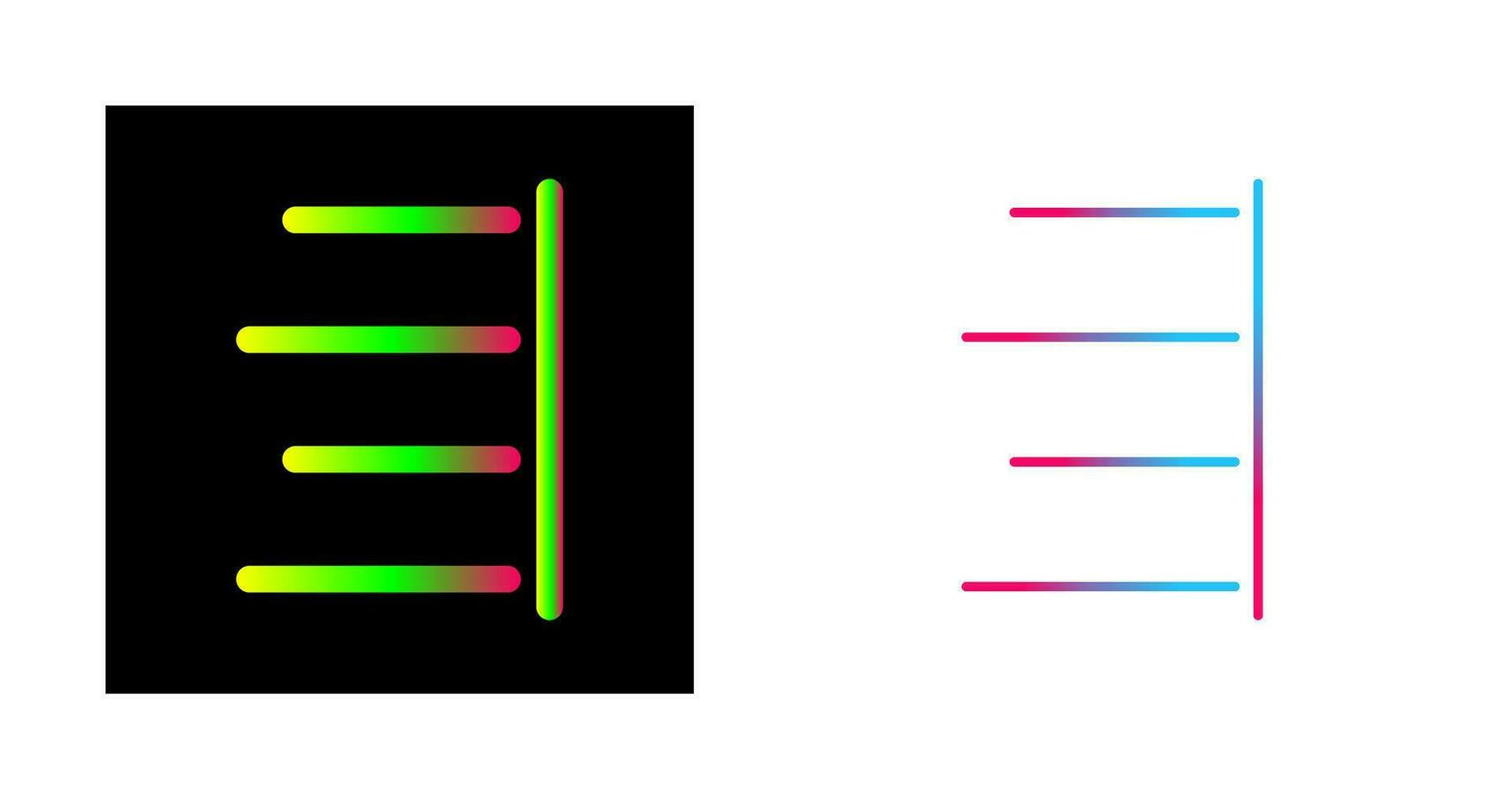 Unique Right Align Vector Icon