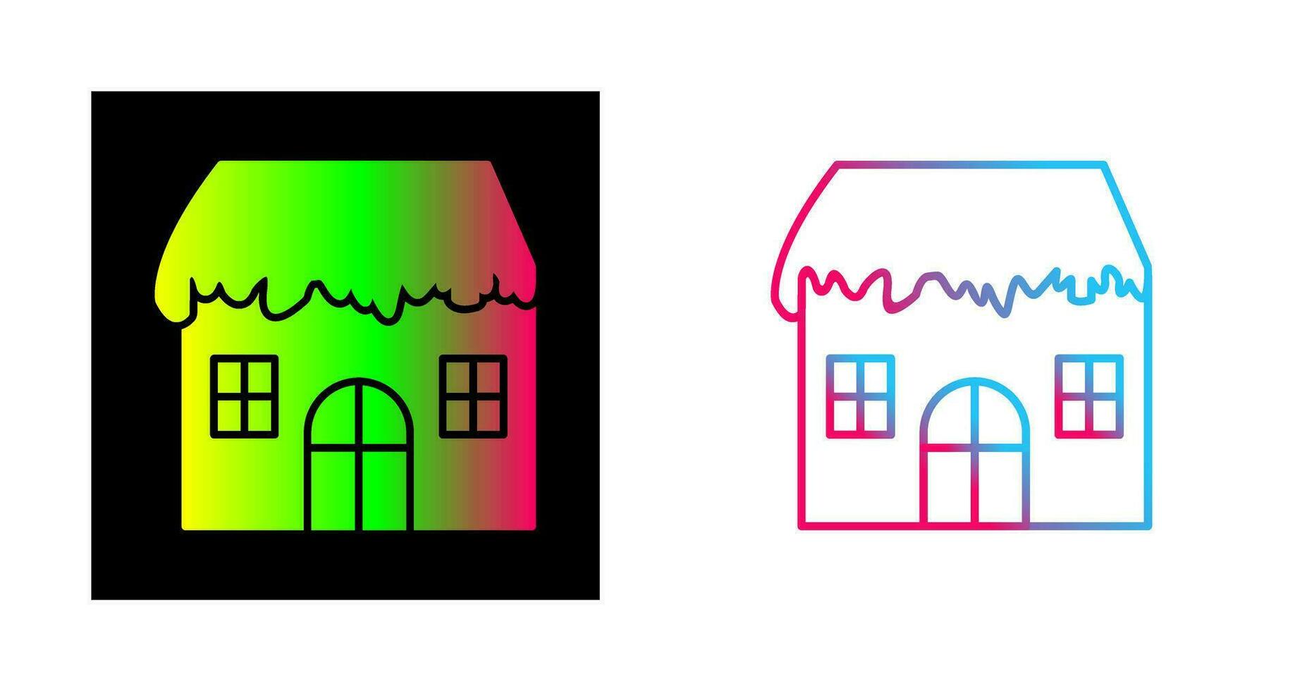Unique House with Snow Vector Icon