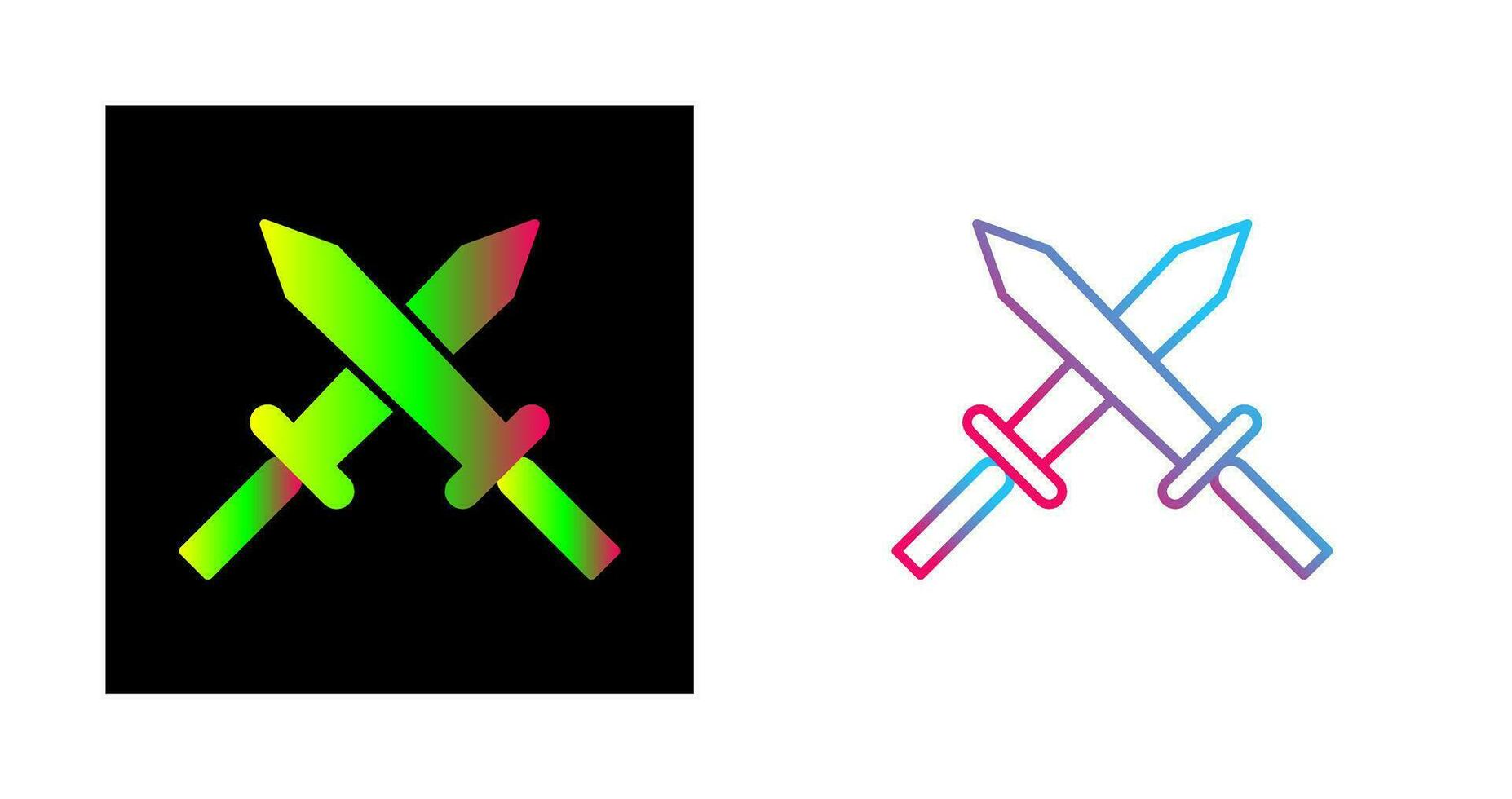 Unique Two Swords Vector Icon