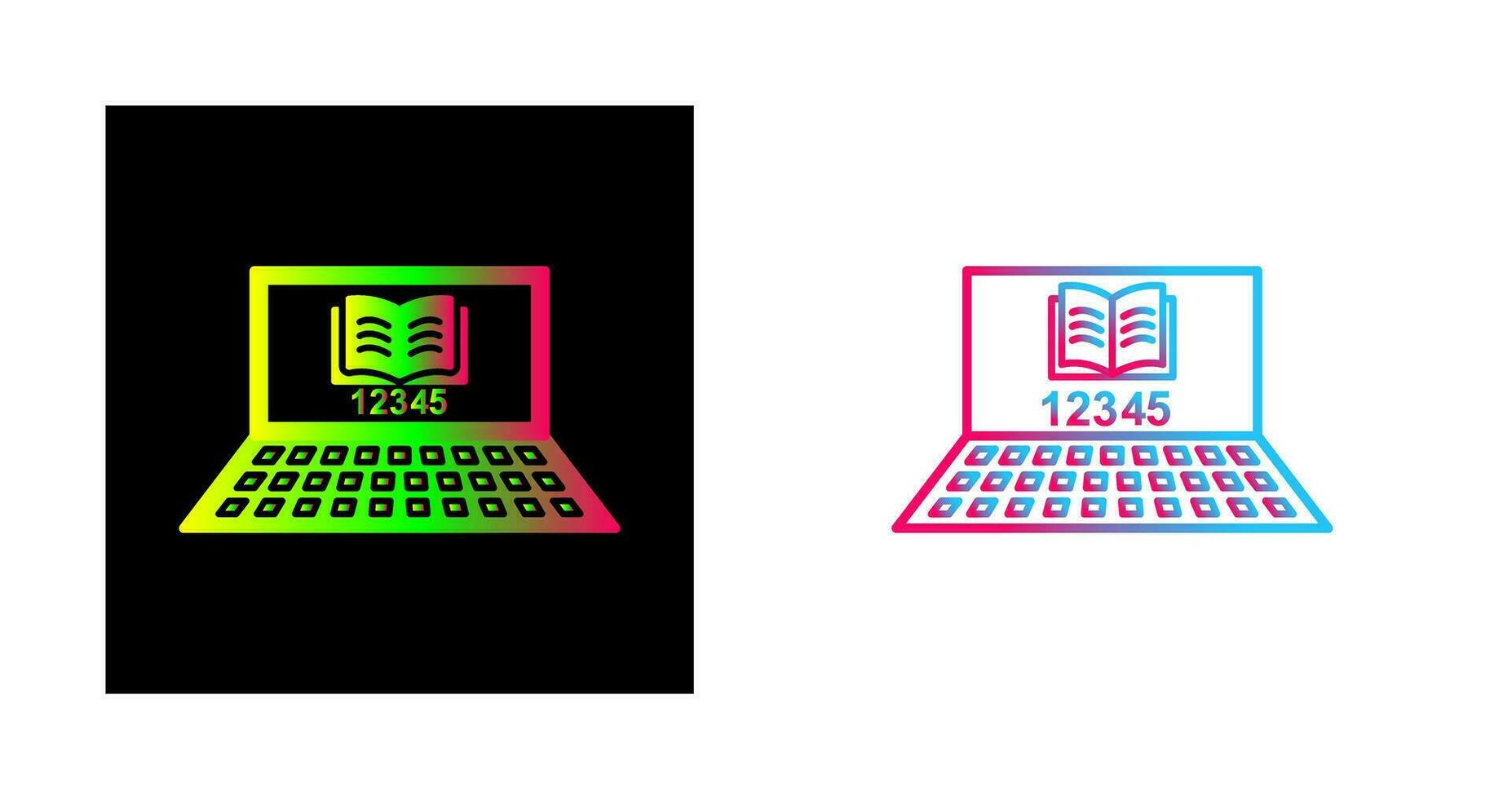 Unique Online Study Vector Icon