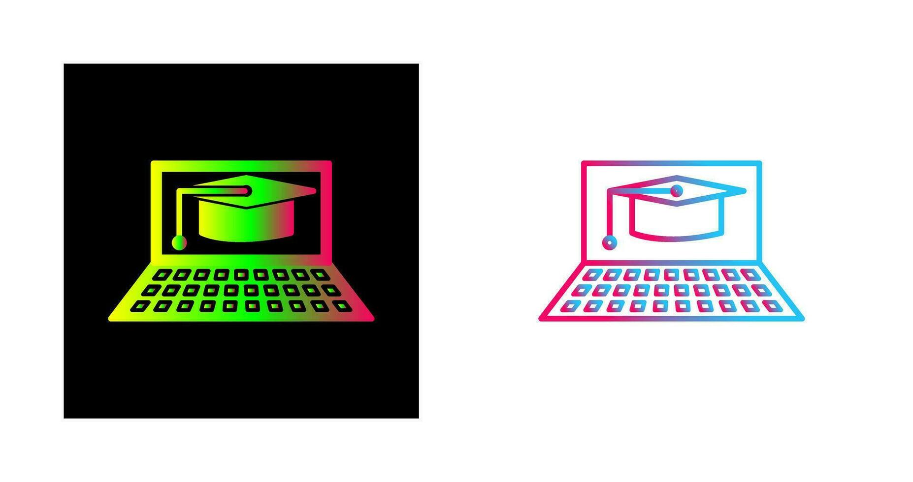 Unique Online Graduation Vector Icon