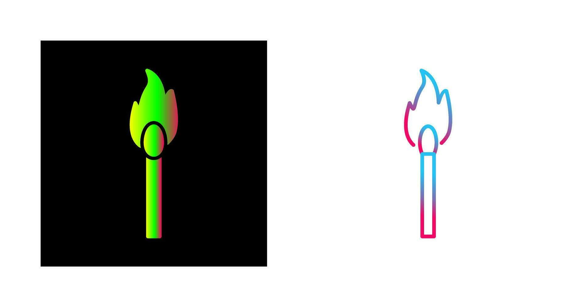 Unique Lit Matchstick Vector Icon