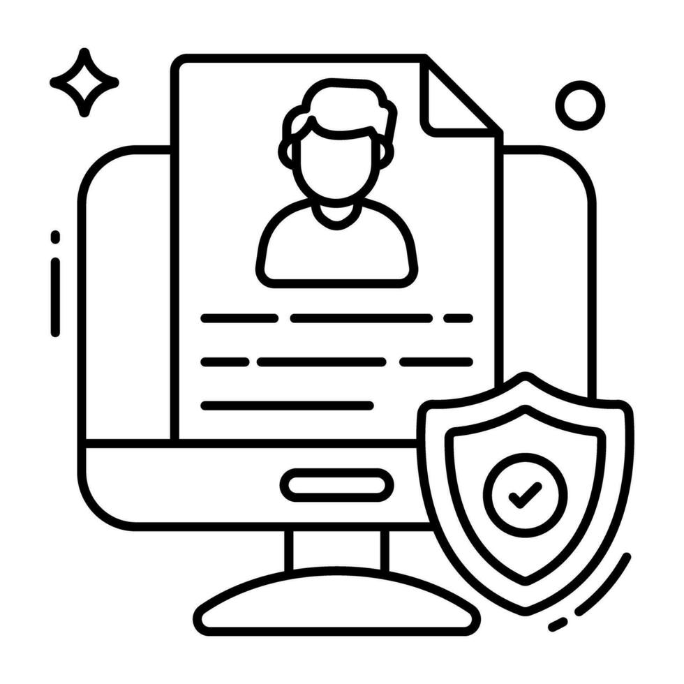 Modern design icon of secure cv vector