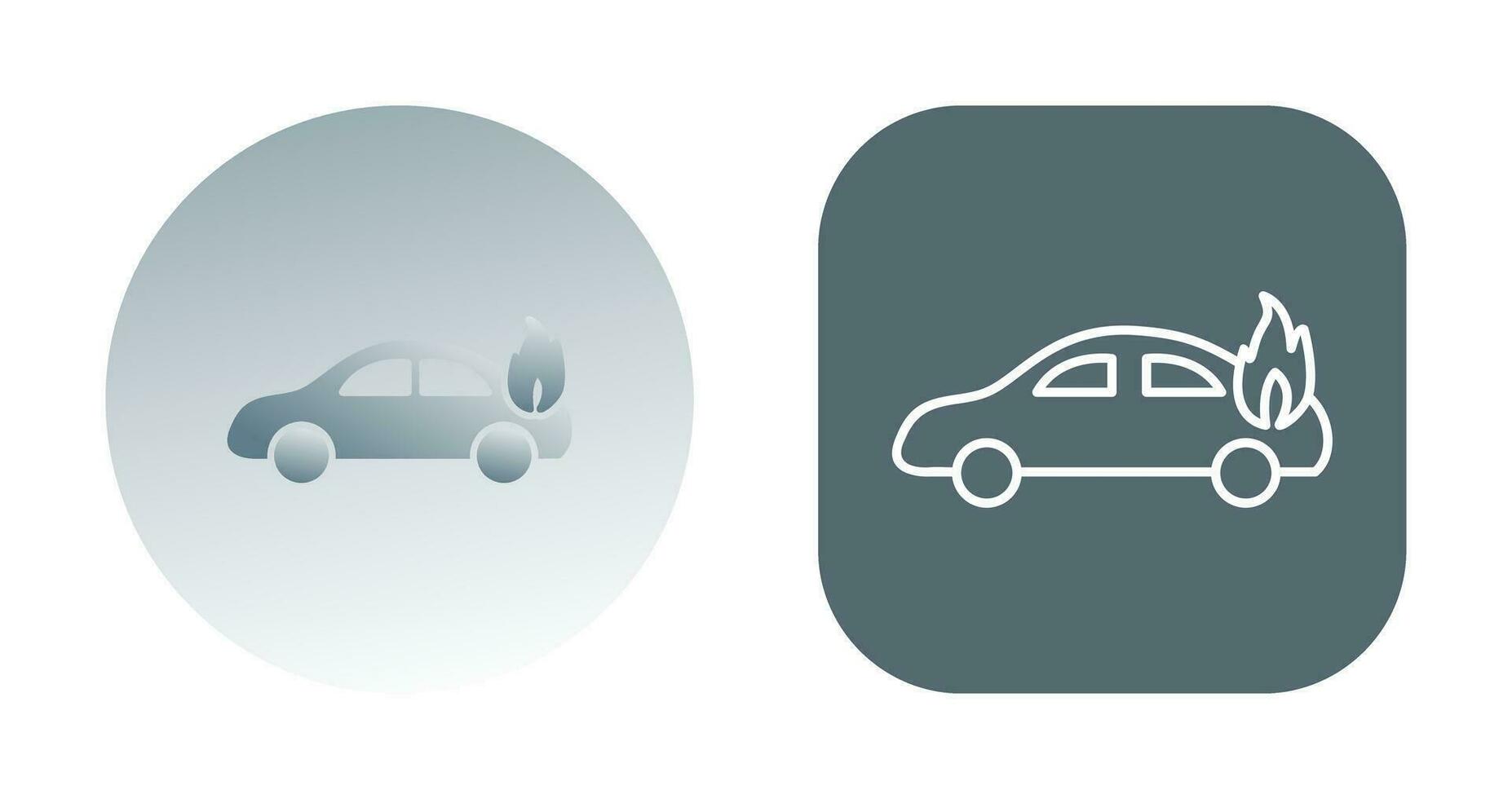 Unique Car on Fire Vector Icon