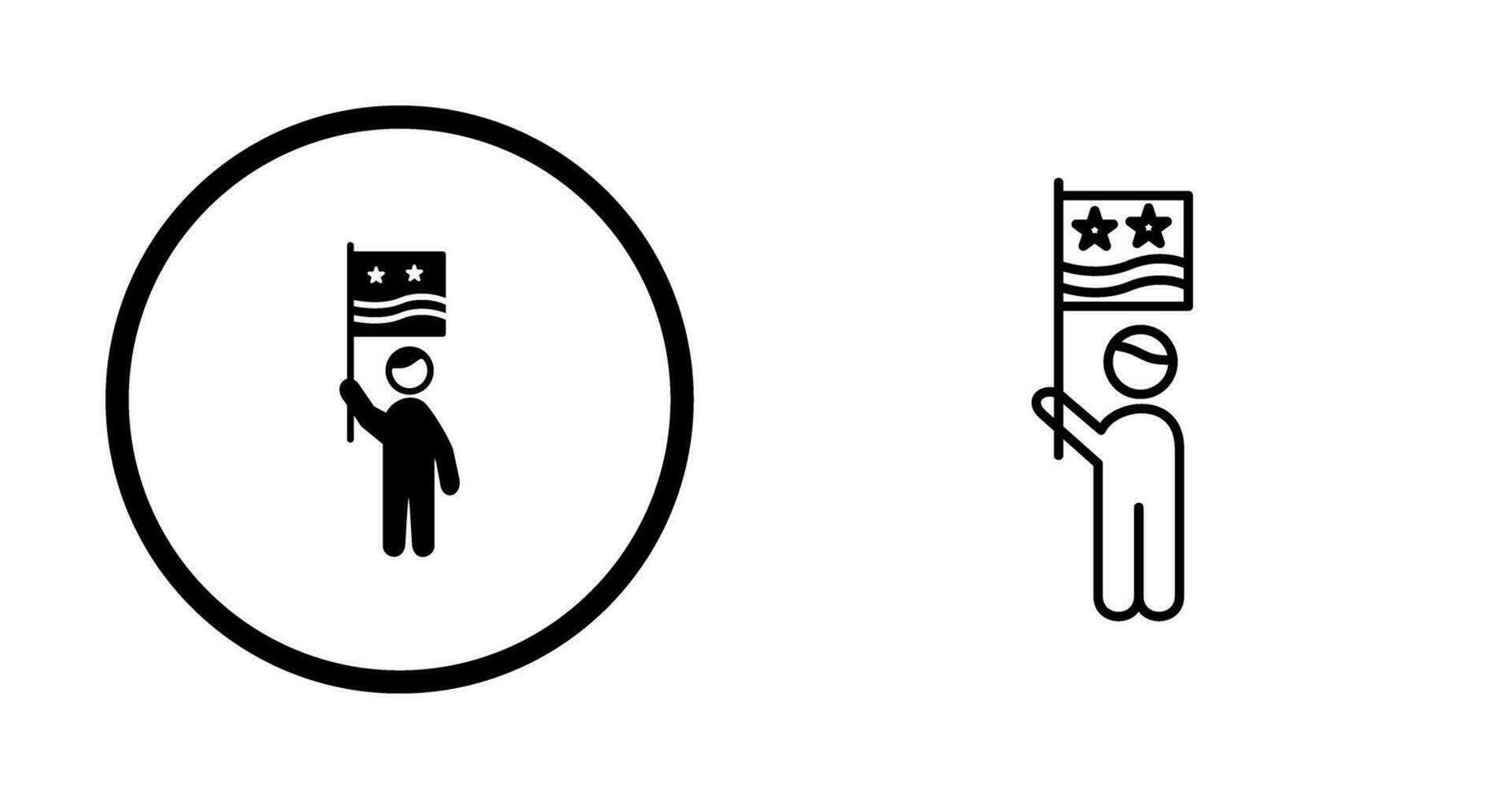 Raising Flag Vector Icon
