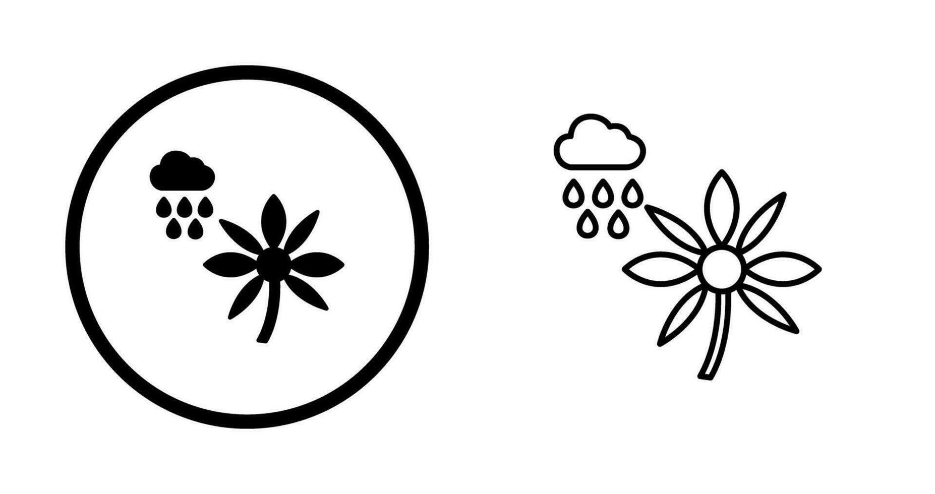 Flower with rain Vector Icon