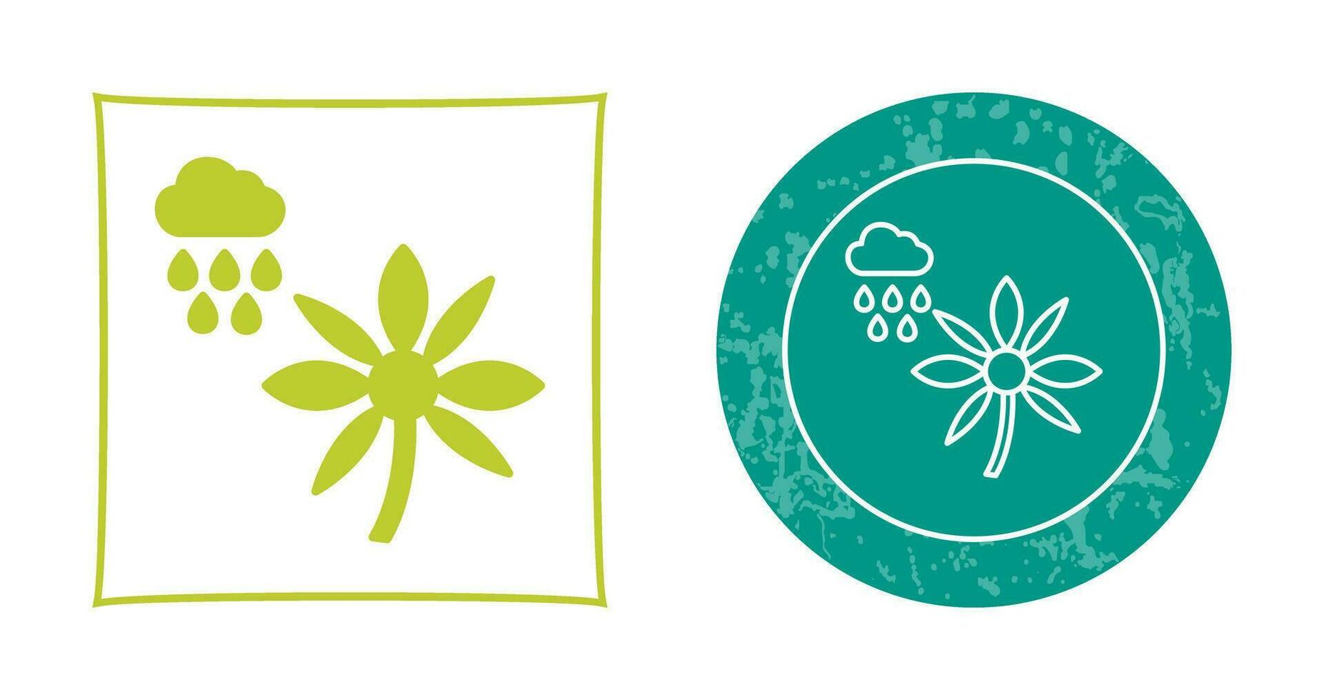 Flower with rain Vector Icon