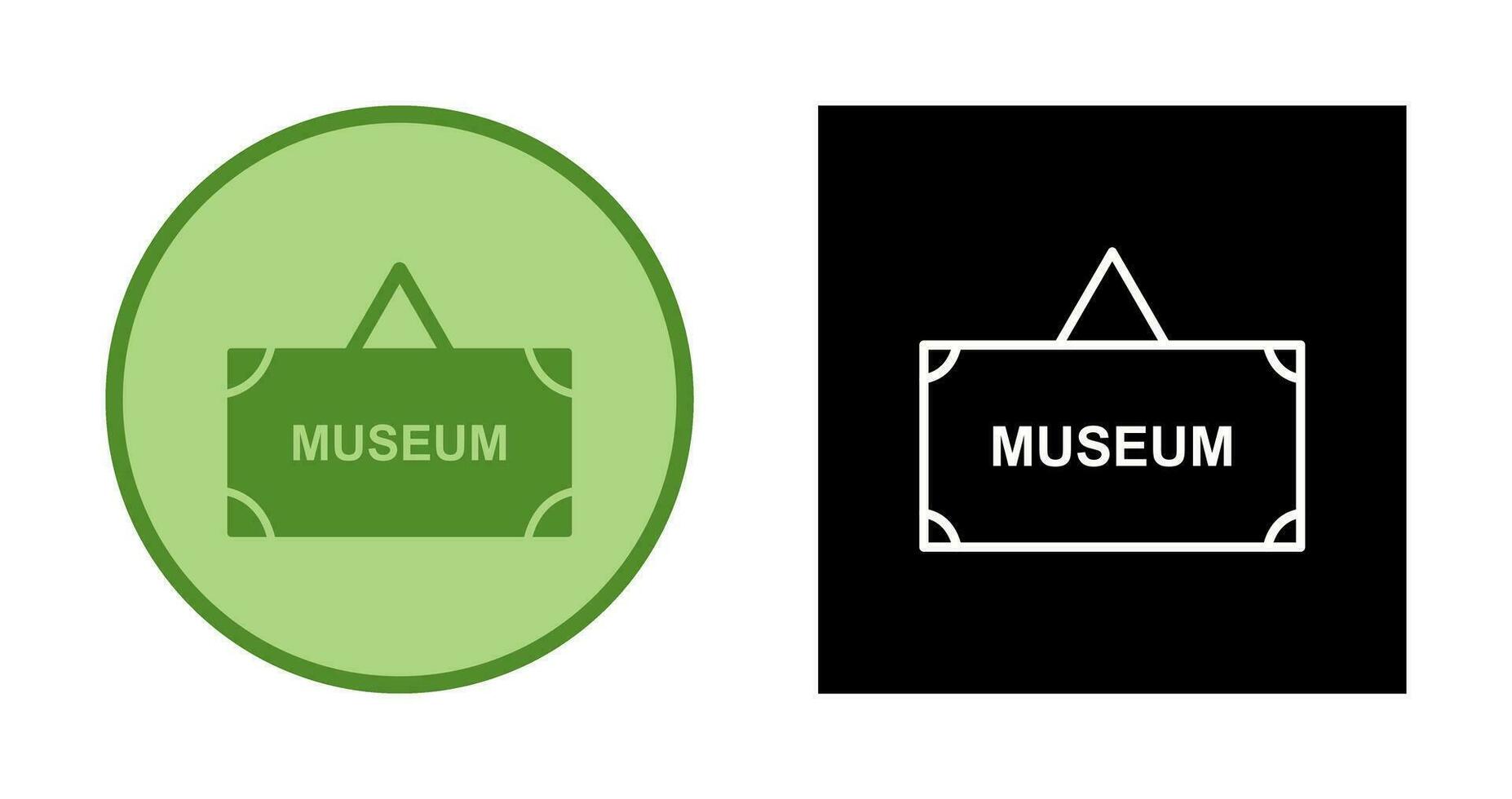 icono de vector de etiqueta de museo