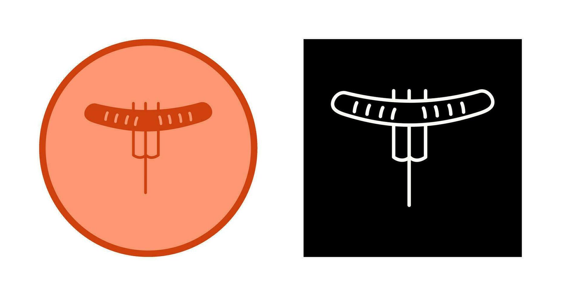 Sausage on Fork Vector Icon