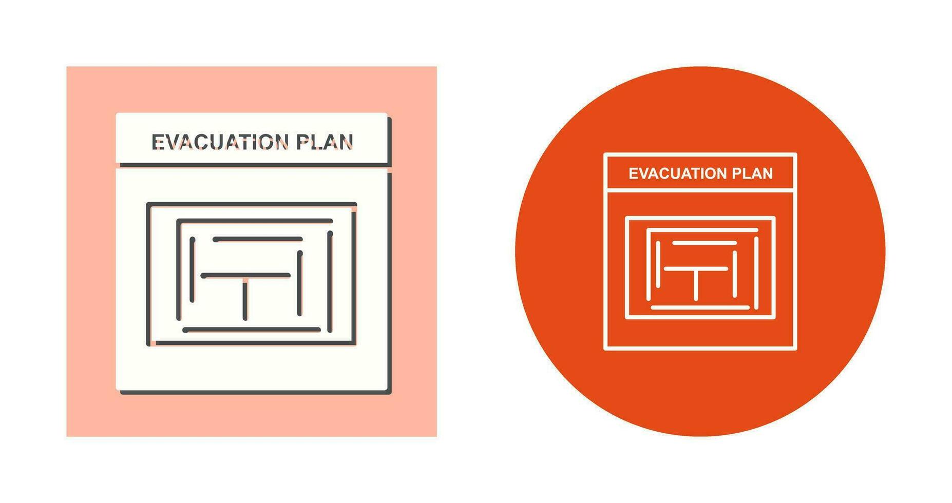 icono de vector de plan de evacuación