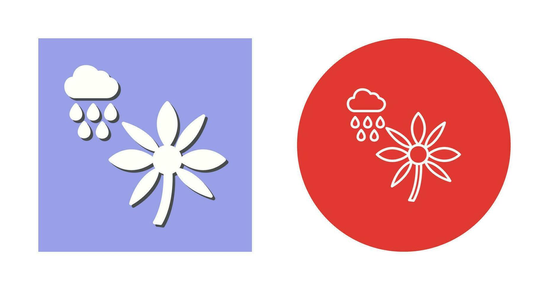 Flower with rain Vector Icon