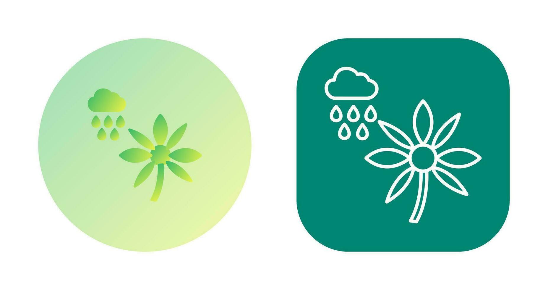 Flower with rain Vector Icon