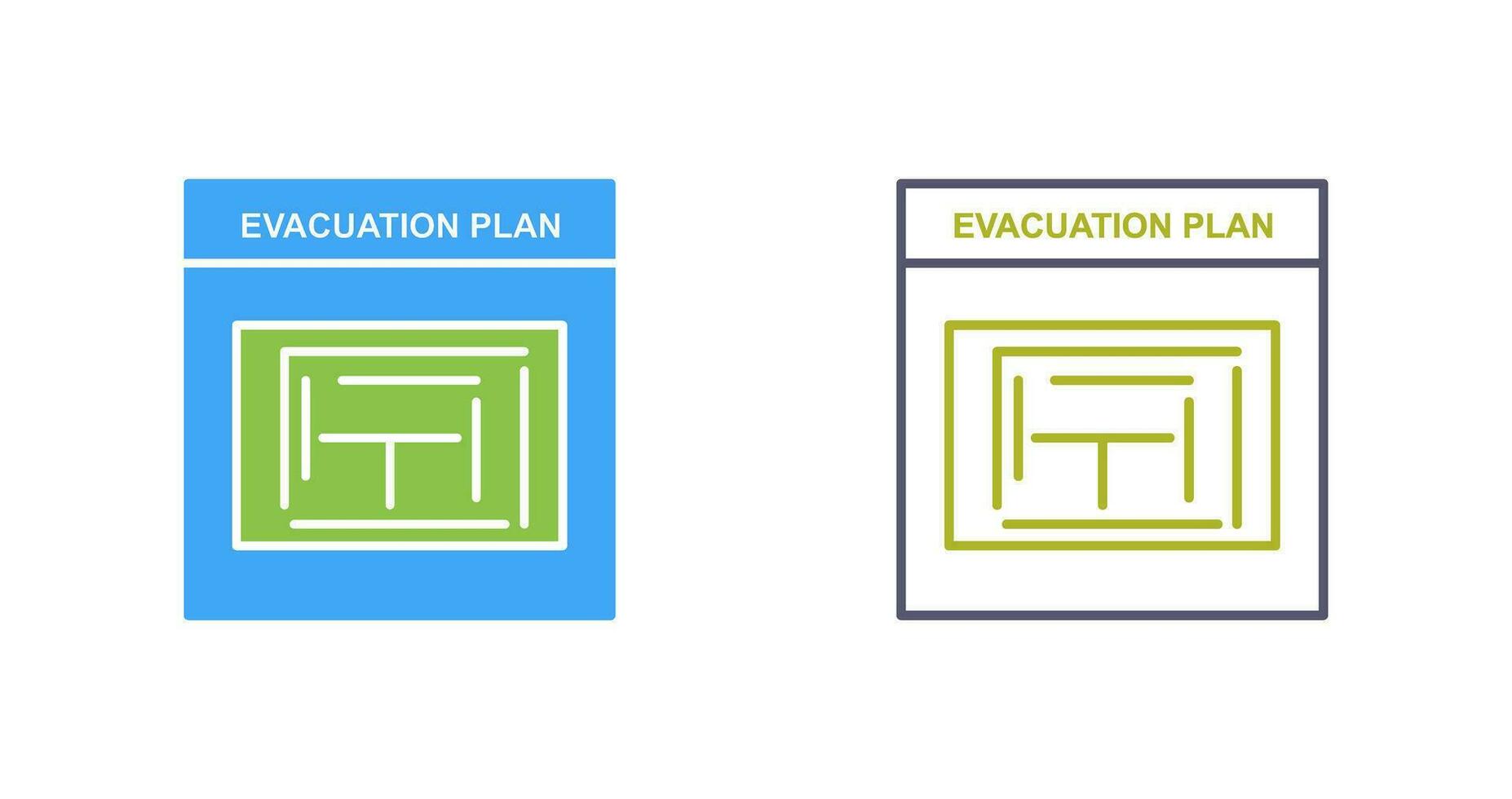 icono de vector de plan de evacuación