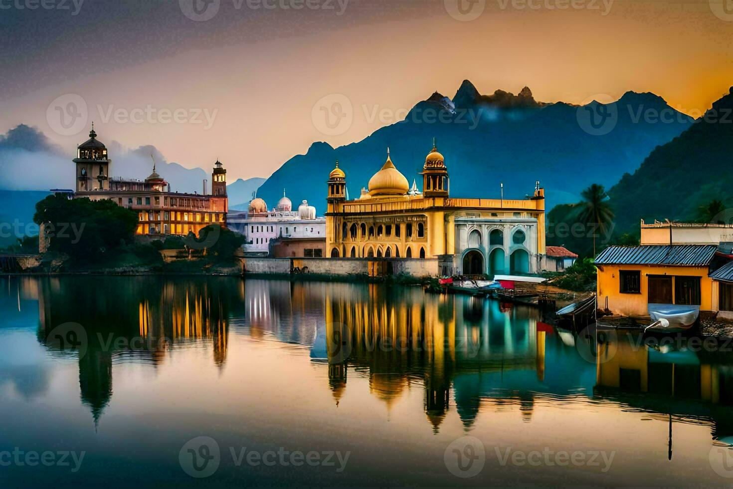 the beautiful city of amritsar in india. AI-Generated photo