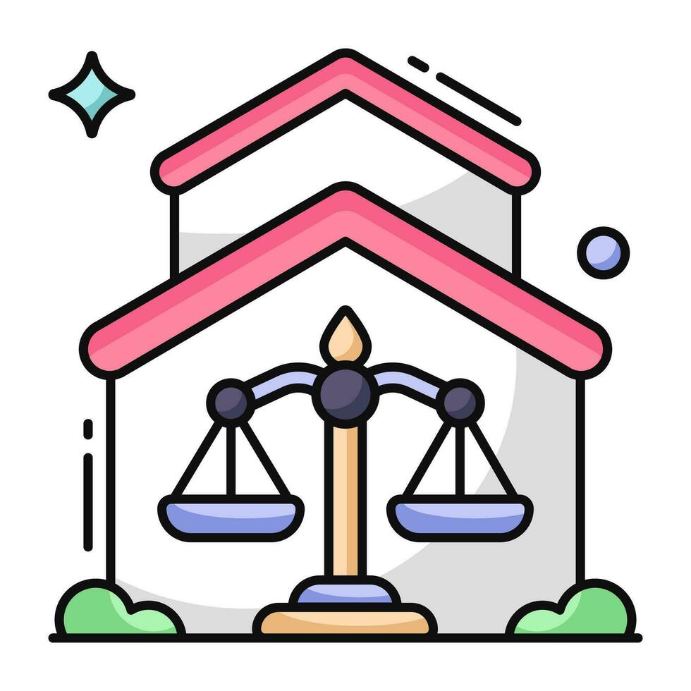 Creative design icon of court building vector