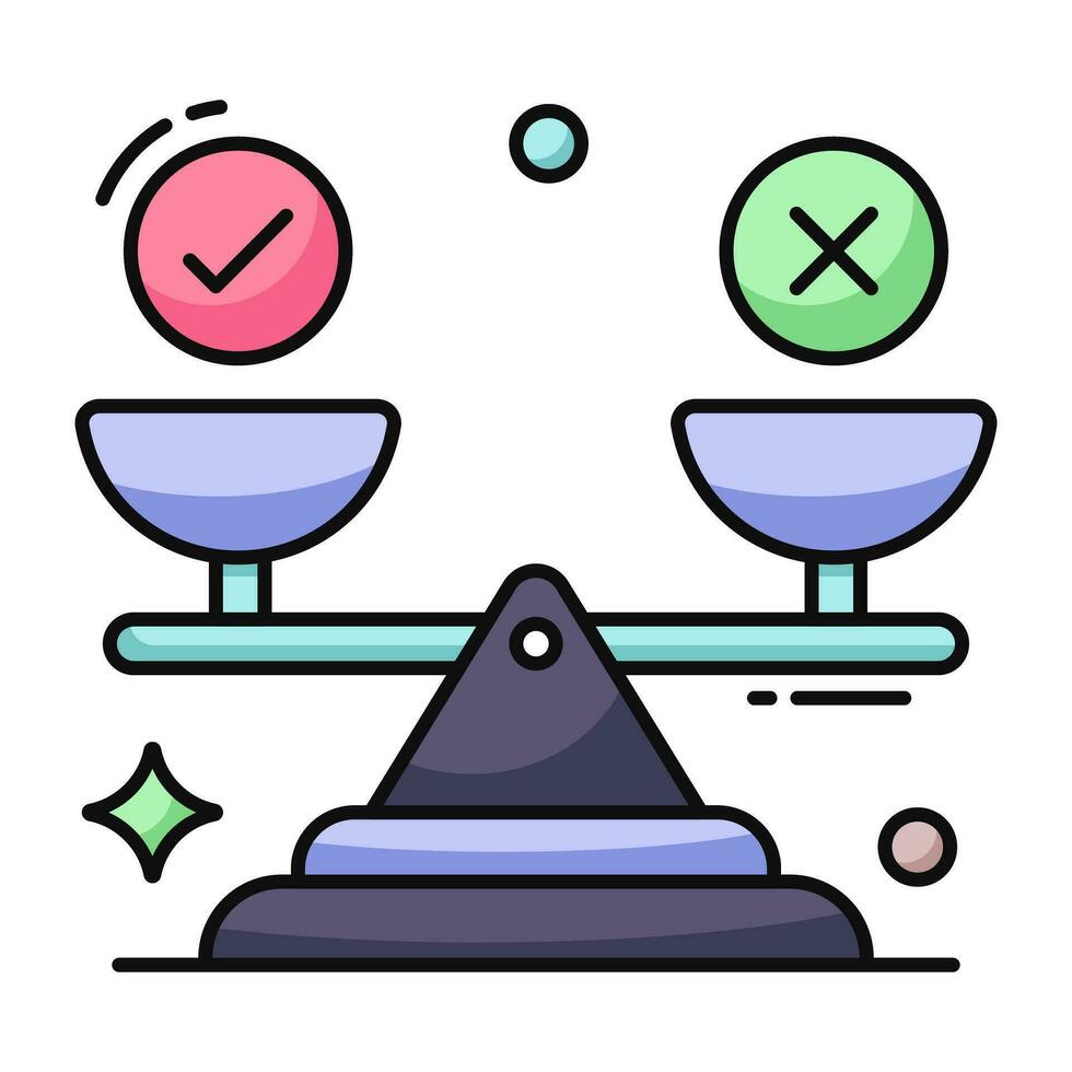 Conceptual flat design icon of equilibrium vector