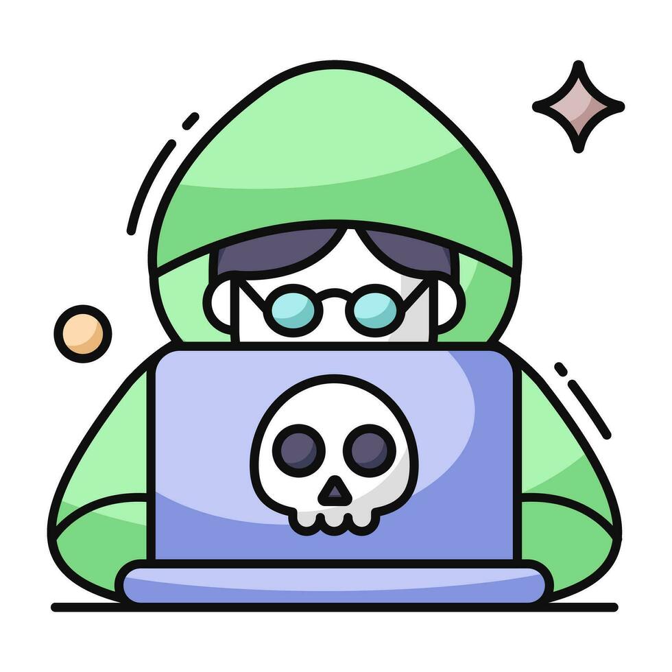 Mysterious person icon, editable vector