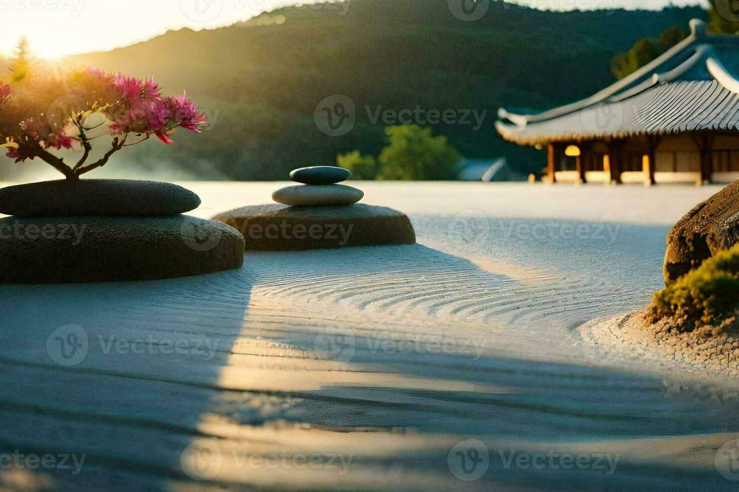 the japanese garden in kyoto. AI-Generated photo