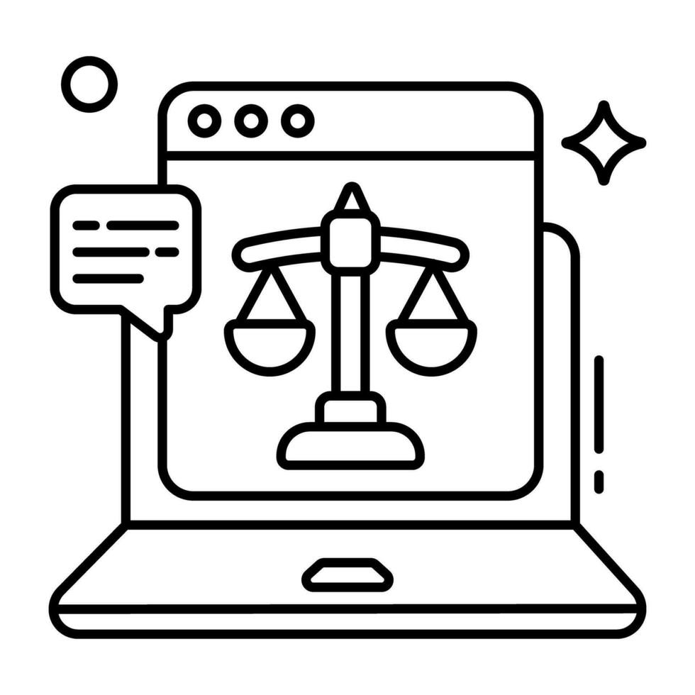 Perfecto diseño icono de en línea justicia vector