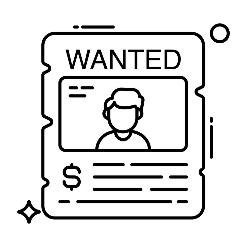 Trendy vector design of wanted poster