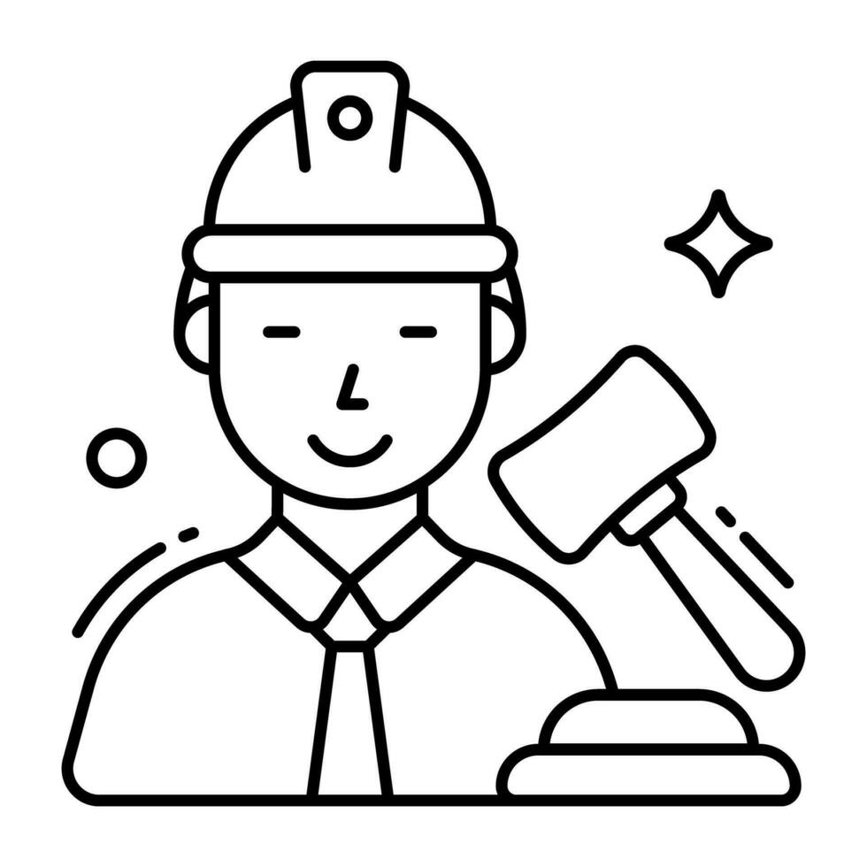 An editable design icon of labor law vector